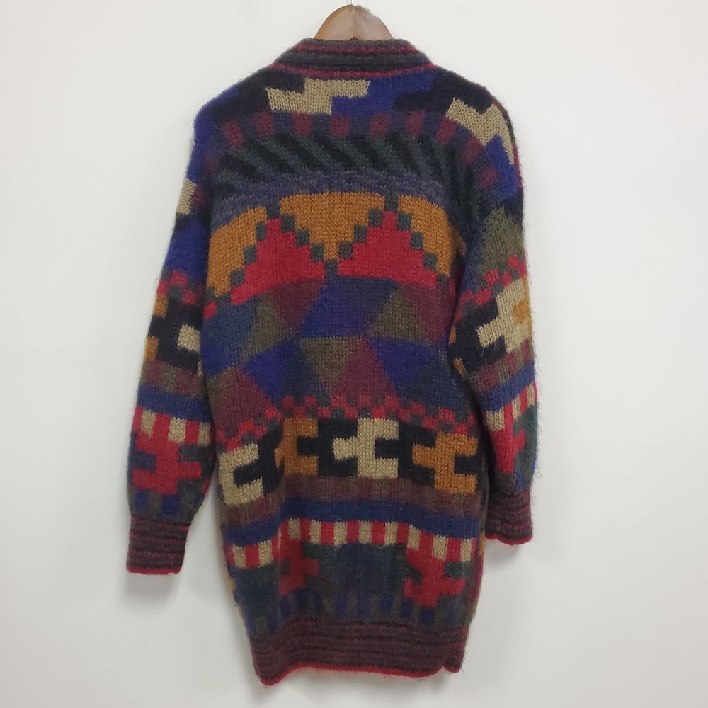 Vintage Express Women Rare Geometric Mohair Sweater Size S Shrunken Unique Artsy - Picture 4 of 10